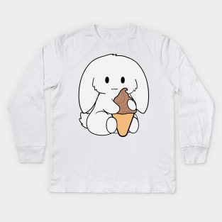 White Bunny Ice Cream Kids Long Sleeve T-Shirt